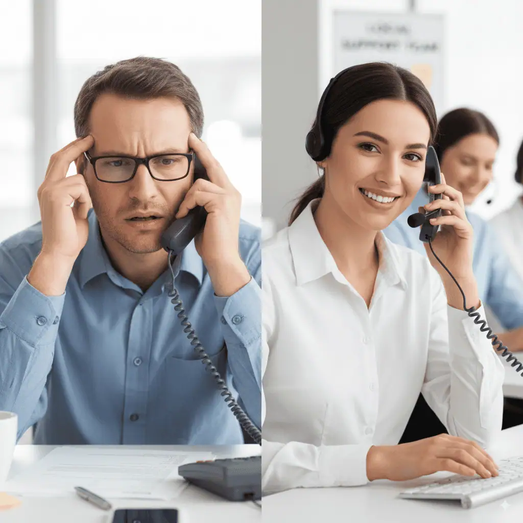 Restaurant owner calling POS support vs local technician answering quickly.